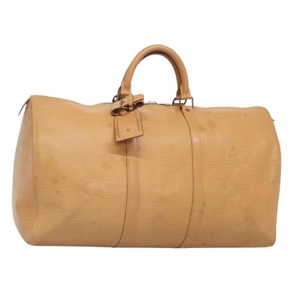 LOUIS VUITTON Epi Keepall 50 Boston Bag Beige M42941 - Picture 1 of 16